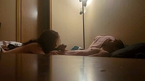 amateur couple engages in blowjob, fucking, and creampie