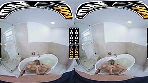 Virtual porn with blonde pawg kali roses in bathroom vr