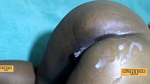 Sexy ebony big clit stars in cumshot collection