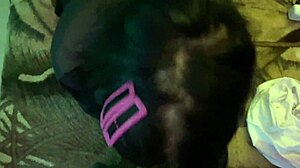 Asian girl in lingerie with big tits tattoo gives blowjob to big cock 😘