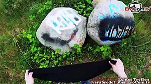 outdoor anal sex with tattooed german milf!