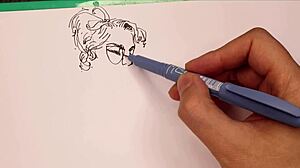 Porn artist at work drawing sexy girls