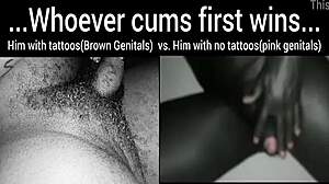 Whoever cums first wins the liquid lunch contest