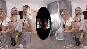 Blonde With Shaved Pussy Gets Taboo Discipline