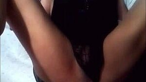 Feeling Pleasure Riding Huge Dildo