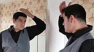 Yuri Gaúcho Showing Off Big Gay Dick In Front Of Mirror