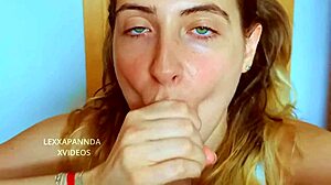 Petite Green-Eyed Stepsister Gives Mind-Blowing Deepthroat in POV