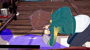 Kazuma gets hard sex and blowjob in konosuba yaoi?