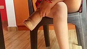 Spying Under Skirts of Argentine Secretary Nataly, What a View!