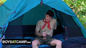 Scout Boy Lures Master with Throbbing Shaft for Raw Bareback Action at Camp!