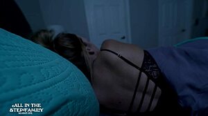stepson scared of thunder sneaks into stepmom's bed for deepthroat comfort.