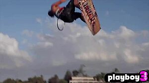 beautiful babes surf naked and get sexy outdoors