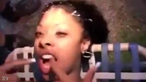 Young Chick Goes Wild in a Cumshot Frenzy with a Blowbang Group