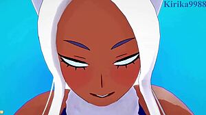 himiko toga and mirko engage in intense pov sex in my hero academia hentai