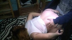 Latina milf couple fucks doggystyle in thong