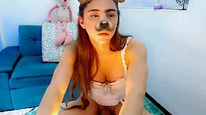 Lilly fucks her ass on webcam dare!