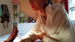 White Slut Enthusiastically Sucks And Blows Big Cock