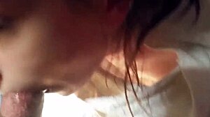 White Slut Enthusiastically Sucks And Blows Big Cock