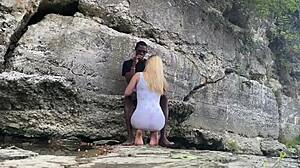Bigdaddykj and his girl get rough with interracial outdoor fucking on hike