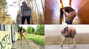 I peed from behind in this best compilation multiscreen