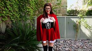 Amber hahn little 18+ red alone explores her world.