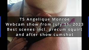 Wow! TS Angelique Monroe's Hot Webcam Show with Anal Fingering!