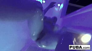 Hey, that sexy wrestler is using double toys on her big tits and pussy right now