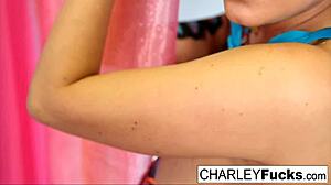 Charley engages in playful teasing with you