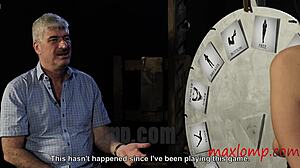 Young Chick Canes Milf in Brutal Striptease Session