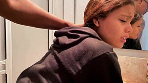 18 year old latina caught in bathroom encounter