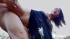 Middle Eastern Penelope Stone Takes a Wild Outdoor Ride on Hard Shaft