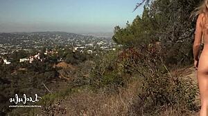 stunning girl enjoys outdoor fucking, her tits bouncing in the sun