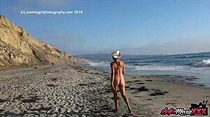 irresistible sofie marie teasing on the beach
