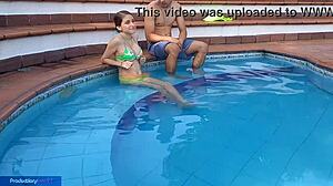 Innocent chica, wanna suck and bang by the pool with your hermanastro?