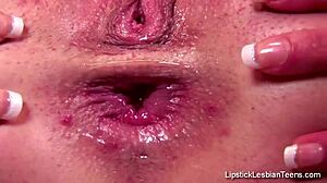 hardcore lesbian teens explore wild anal dildo play