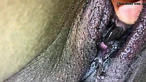 Wet Ebony Teen Fingers Her Big Ass Pussy