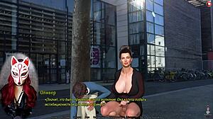 Dona de casa perfeita joga jogo ousado público com roupa transparente. Todos assistindo movimentos audaciosos!