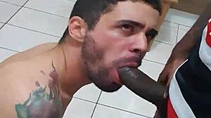 Damn, young guy got drilled hard by big black cock!
