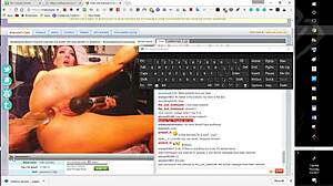 Watch That Huge Dildo Pound Those Tits!