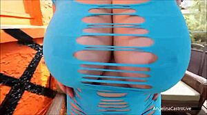 busty angelina castro teases with massive areolas