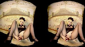 Rebeka Black in cosplay uses dildo for intense masturbation