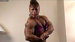 muscular women flexing huge biceps, damn! 💪