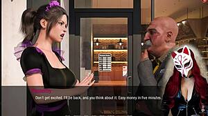 kate shines as maid in cosplay stockings scene.