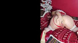 Wife Brings Sexy Christmas Gifts In Lingerie For Homemade Fun