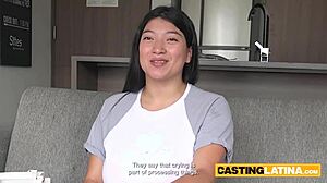 massive titted bbw latina kaori convinces producer for casting blowjob