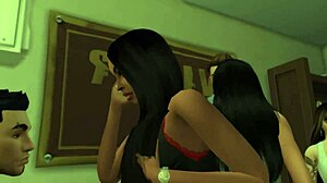 Pornstars Feel Excitement At College Party In Sims 4 Video