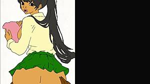 Ebony Student In School Uniform Explores Hentai Adventures