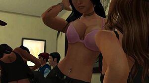 Pornstars Feel Excitement At College Party In Sims 4 Video