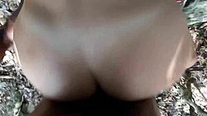 Black Man Fucks Submissive Slut's Ass Interracially in the Woods