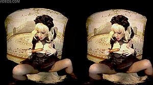 Rebeka Black in cosplay uses dildo for intense masturbation